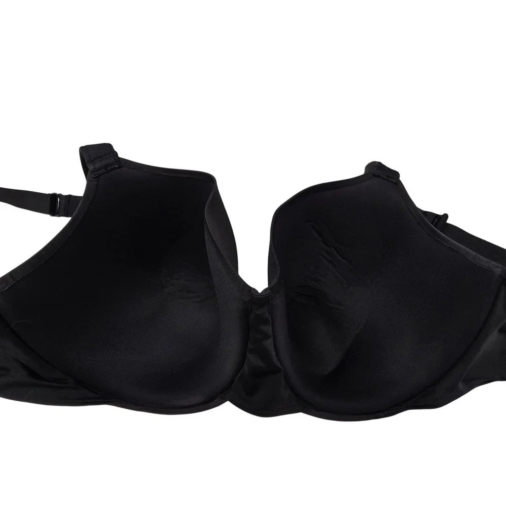 Cacique Black Full Coverage Underwire Bra 44DD Smooth Molded Cups Adjustable